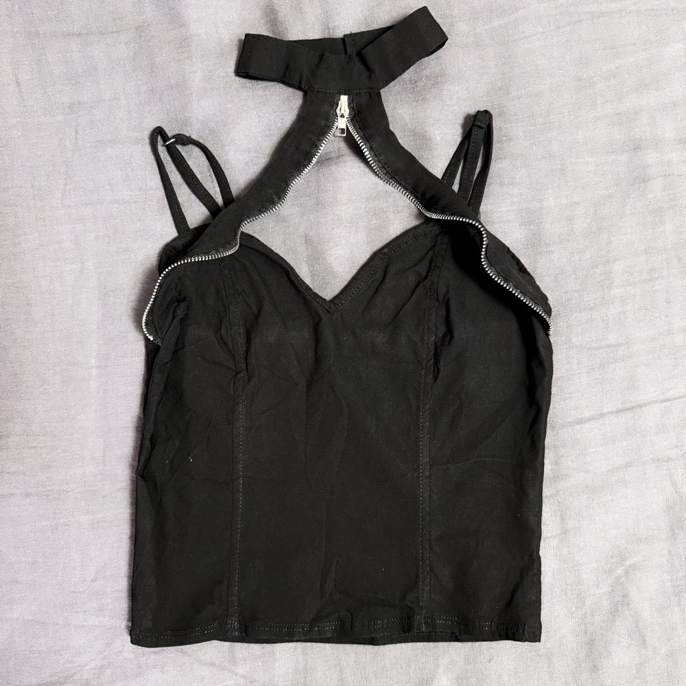 Nevstudio Zipper Neck Strap Vest Size S Cyber Tech Punk Alt Grunge Rave